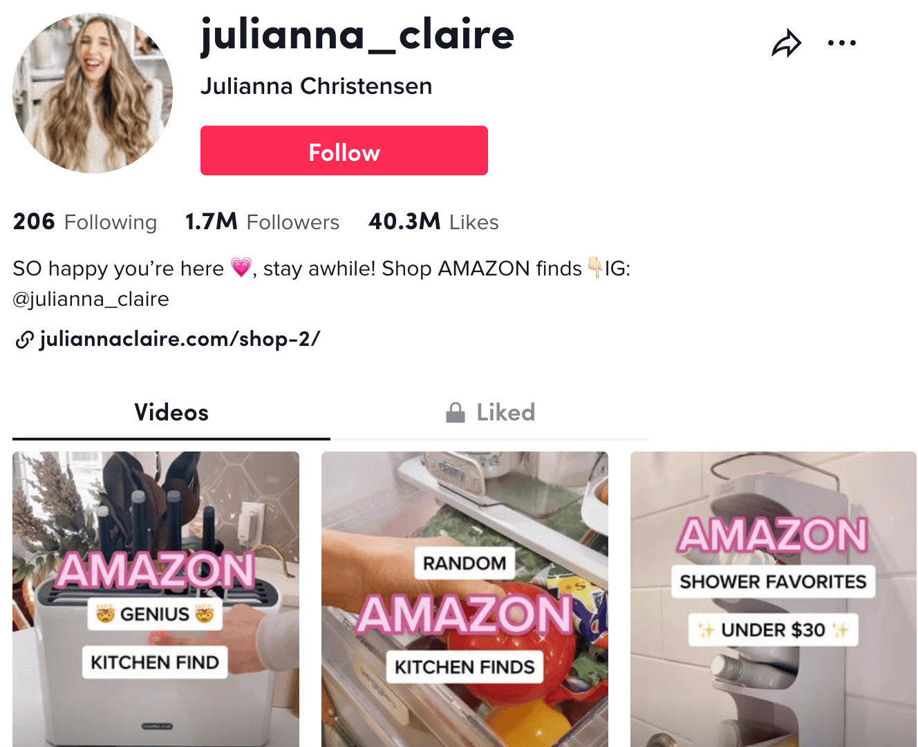 Amazon creator on TikTok