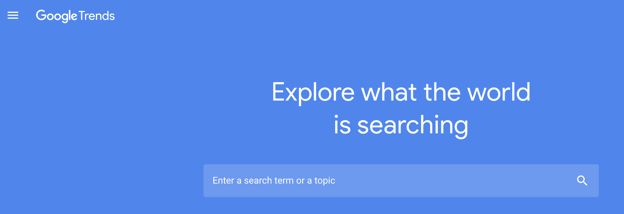 Google trends homepage