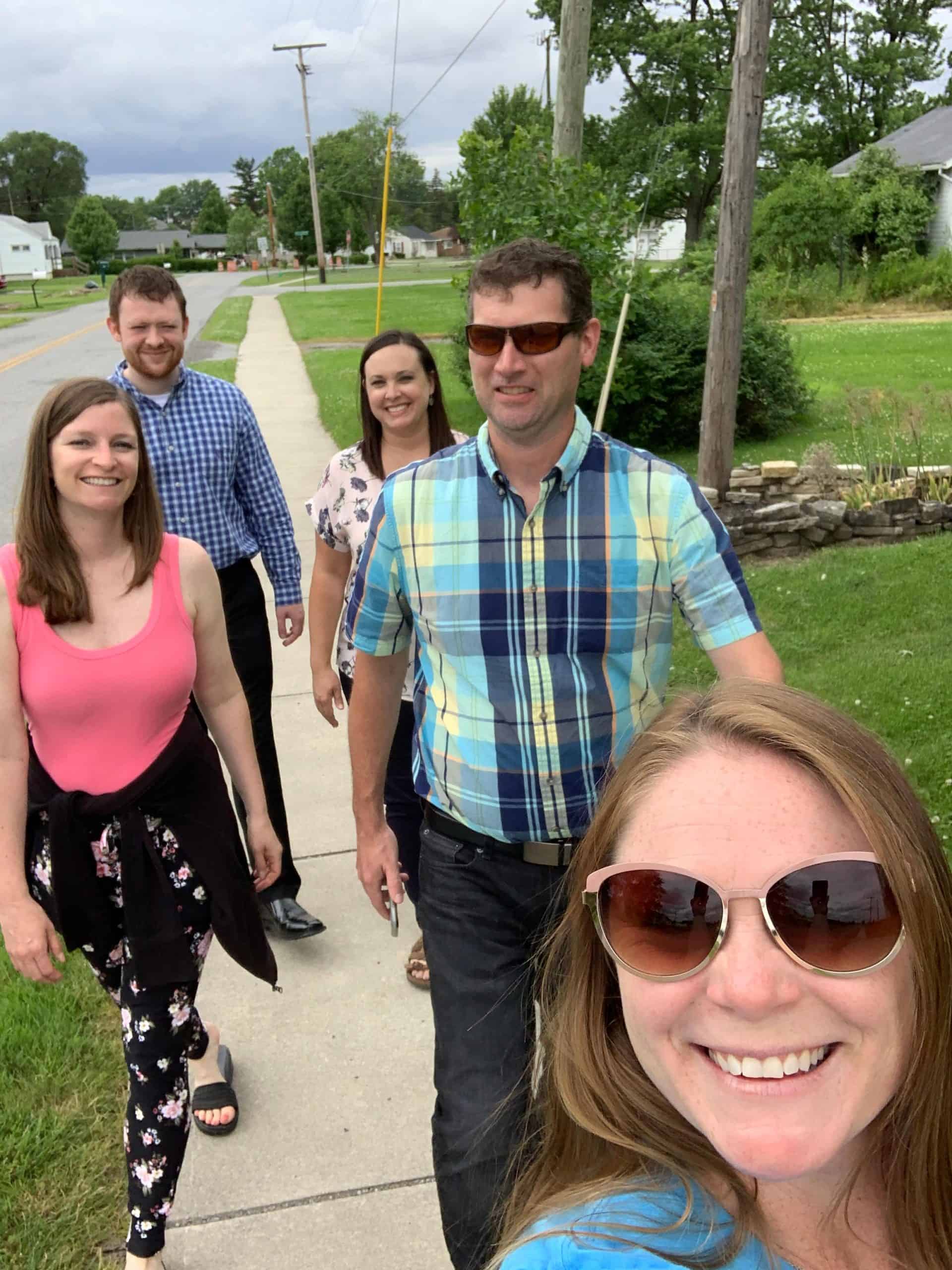 NOW team taking a walk outside