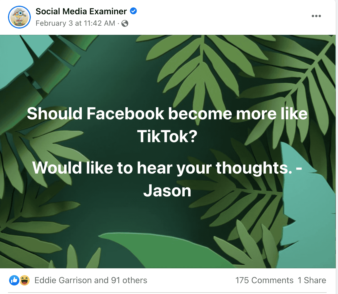 Post from Social Media Examiner