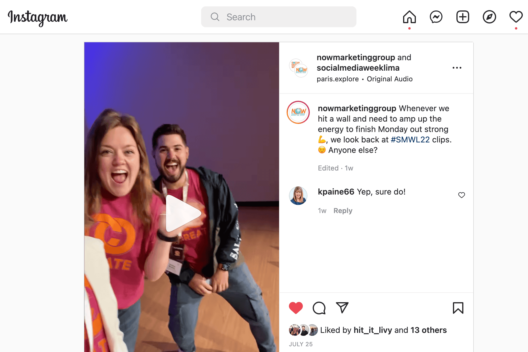 SMWL22 Instagram Reel