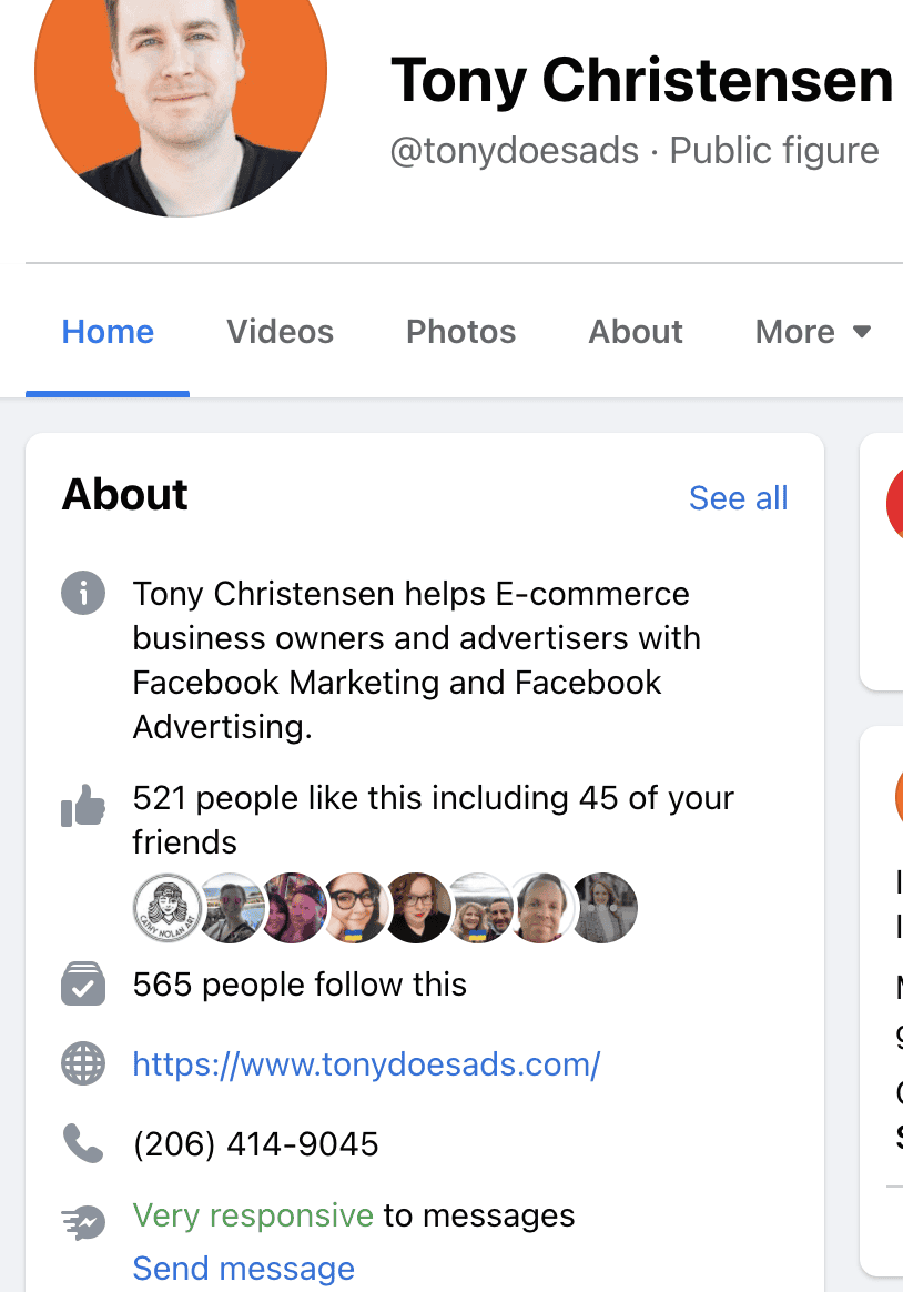 Tony on Facebook