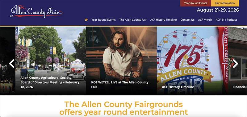 Allen County Fair homepage