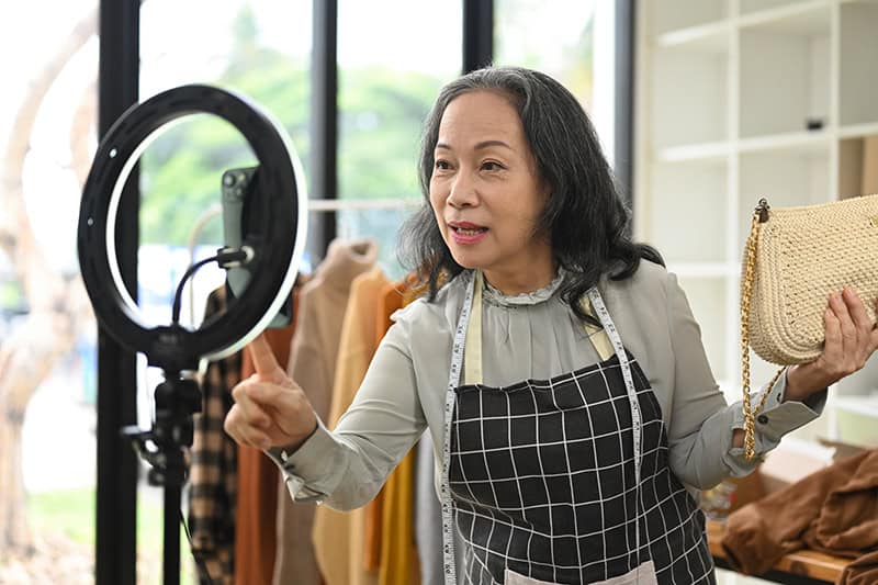 Small business brand making video content